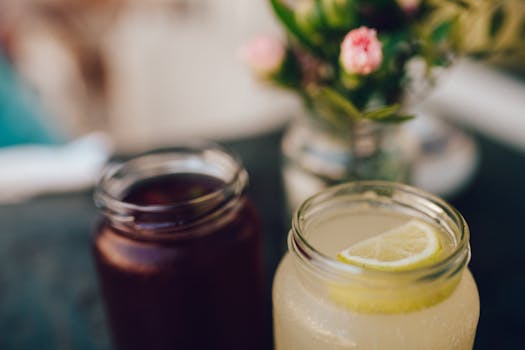 Mason jars filled with fresh-cut flowers